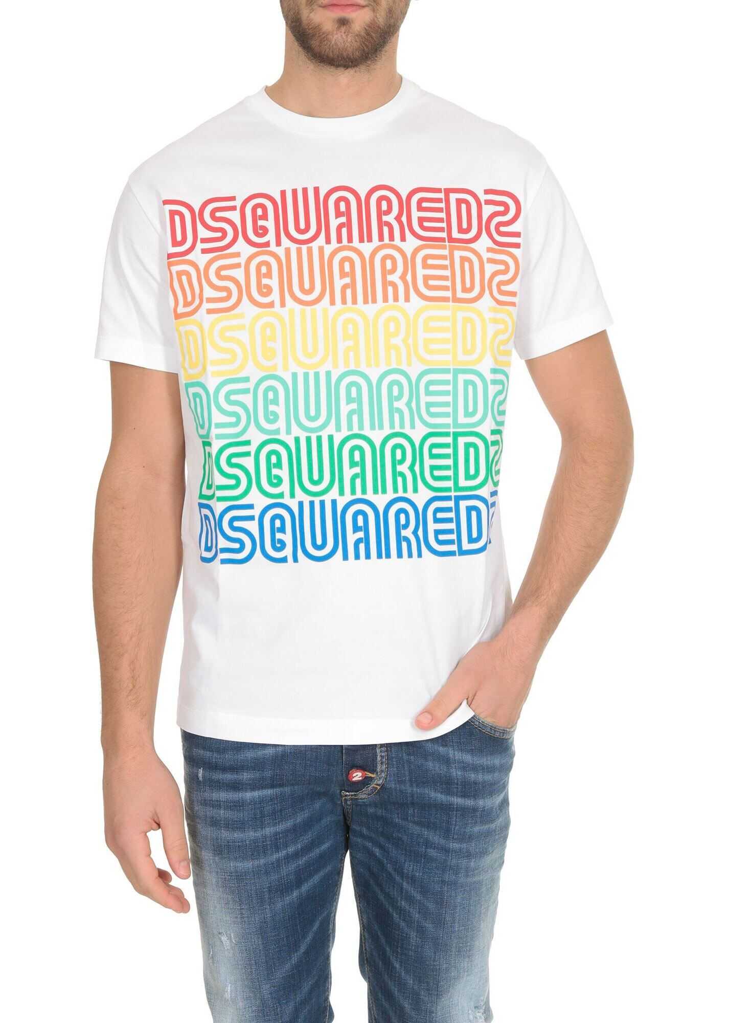 DSQUARED2 Multi Color Vintage Logo T-Shirt In White White