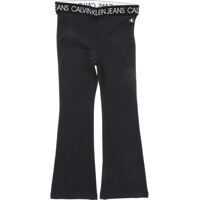Colanti Black Flare Leggings With Branded Elastic Band Fete