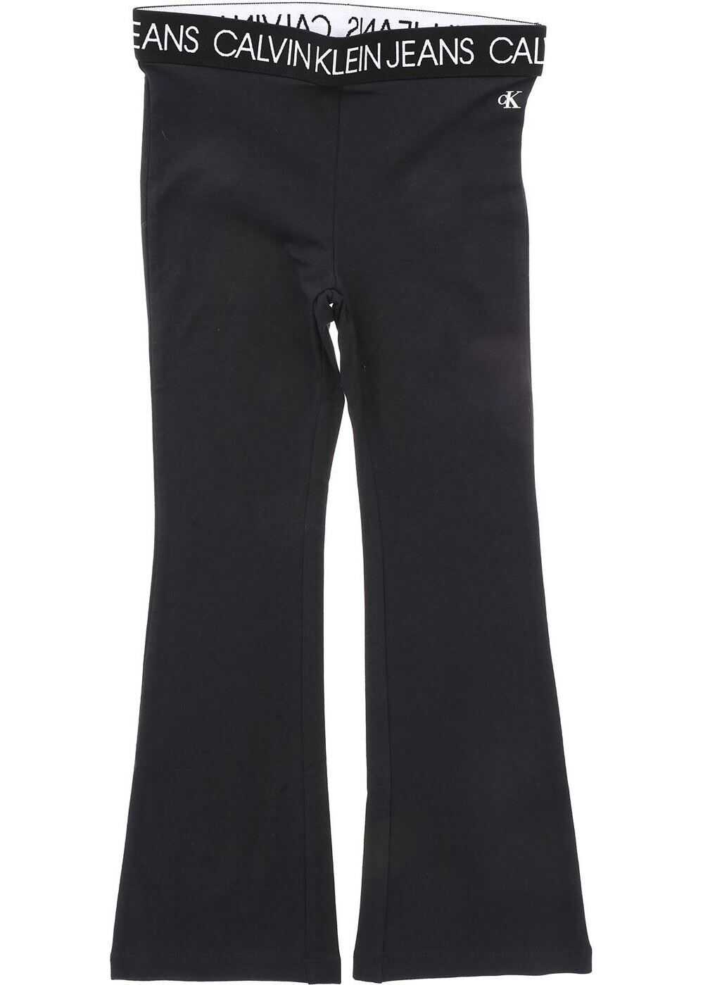 Calvin Klein Jeans Black Flare Leggings With Branded Elastic Band Black