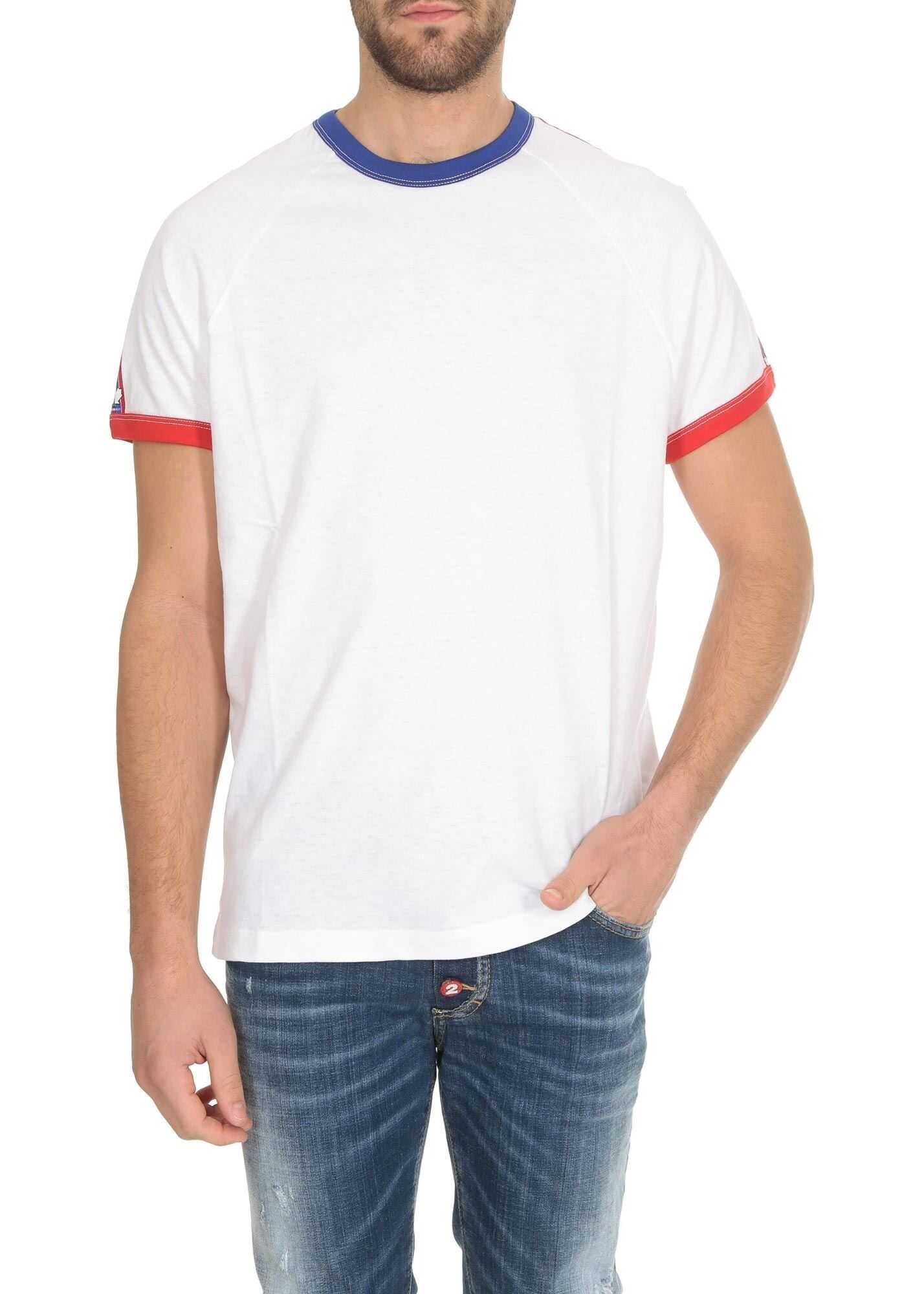 DSQUARED2 White T-Shirt With Logo Bands On The Shoulders White