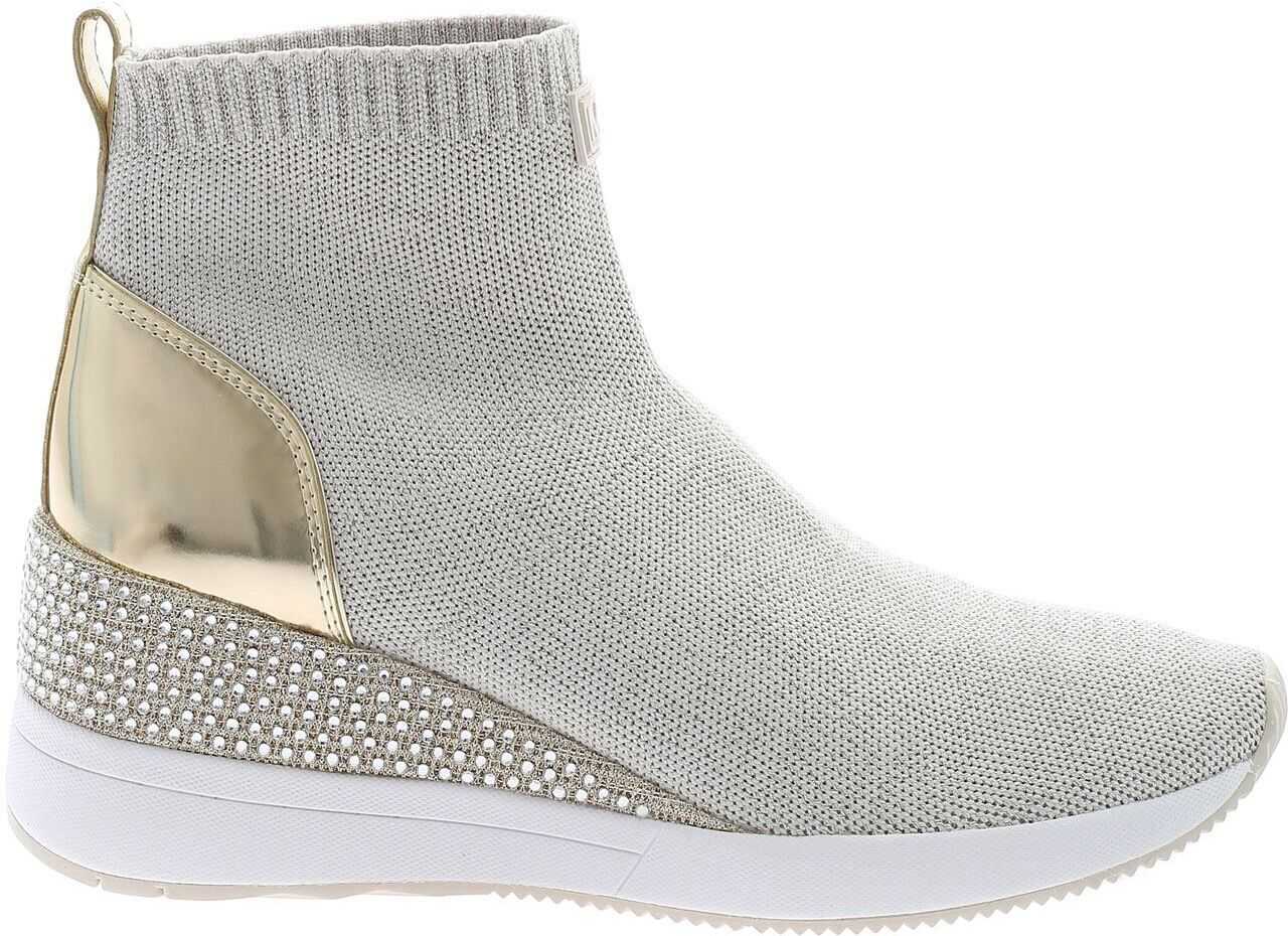 Michael Kors Sock Skyler Sneakers In Ecru Knitted White