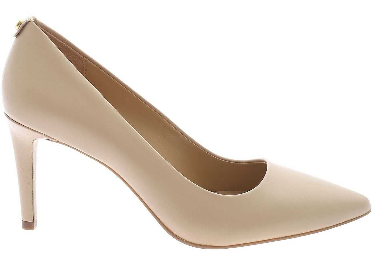 Michael Kors Dorothy Leather Pumps In Nude Color Beige