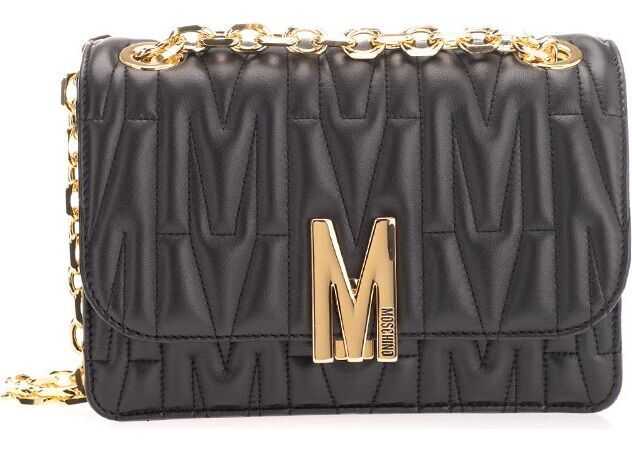 Moschino Leather Shoulder Bag BLACK