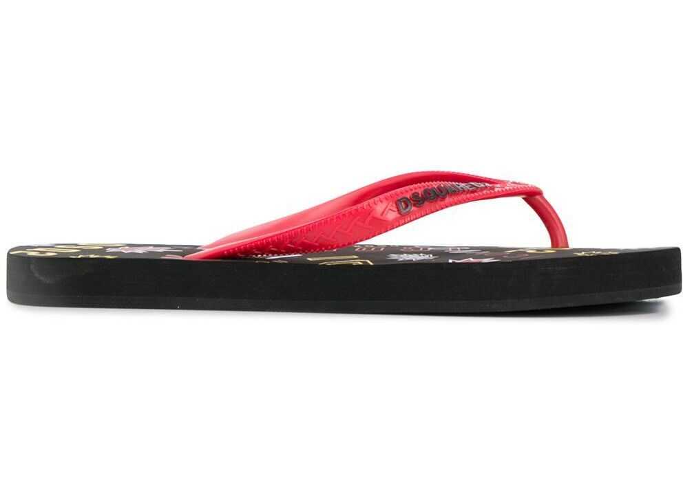 DSQUARED2 Rubber Flip Flops BLACK