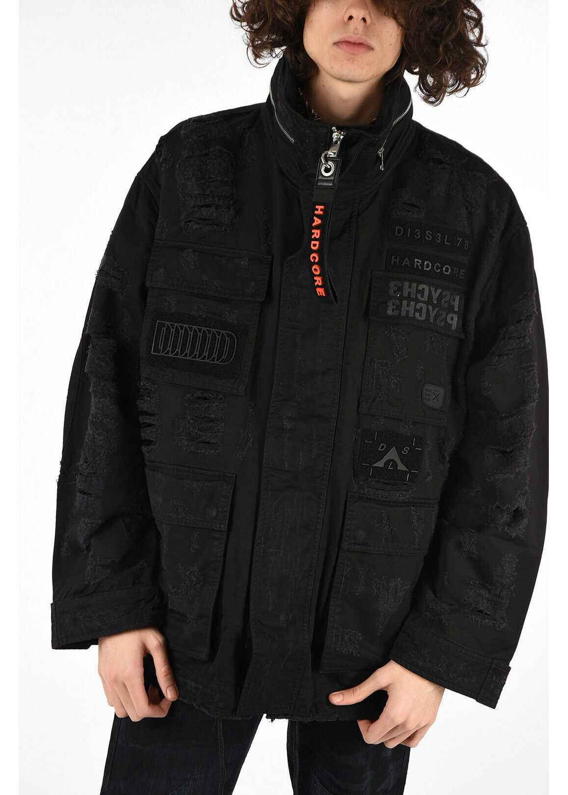 Diesel Vintage Effect J-Toucha-Destroy Parka Black