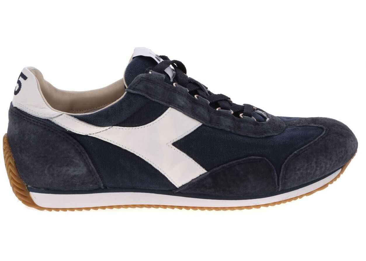 Diadora Heritage Equipe H Canvas Stone Wash Sneakers In Blue 201.174735 01 60065 Blue