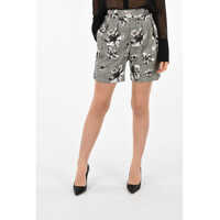 Pantaloni scurti Stretch Virgin Wool Blend Shorts Femei
