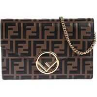 Genti tip postas Fendi Wallet On Chain Medium Bag In Brown Ff Femei