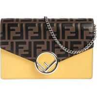 Genti tip postas Fendi Wallet On Chain Bag In Yellow With Brown Ff Femei