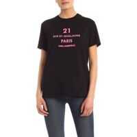 Tricouri Rue St-Guillaume Logo T-Shirt In Black Femei