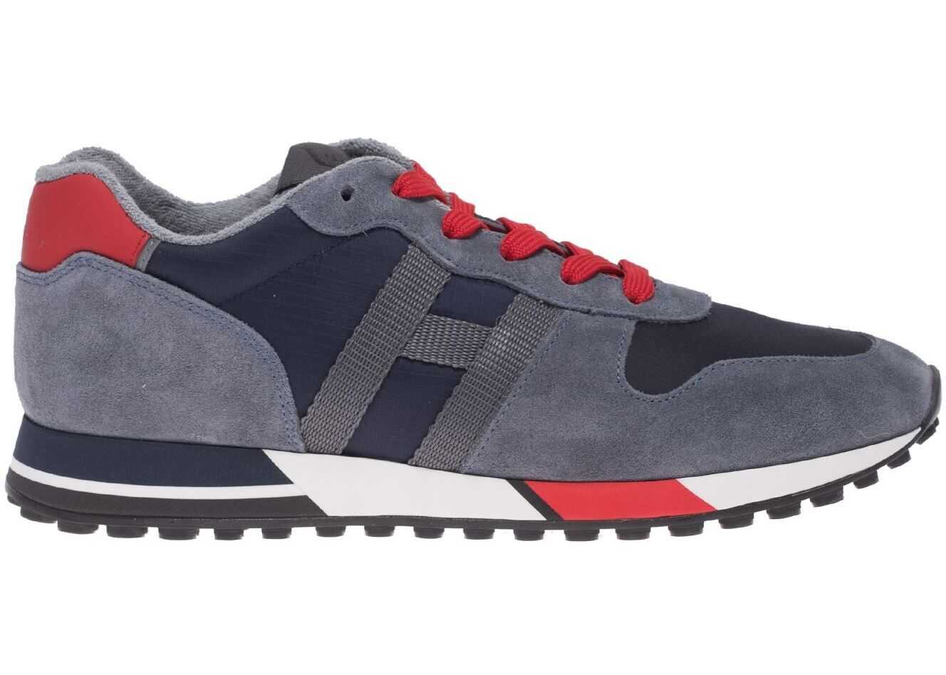 Hogan H383 Sneakers In Blue And Red Blue