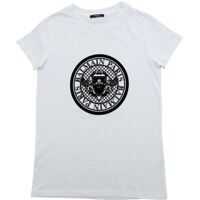 Tricouri Black Medallion Logo T-Shirt In White Fete