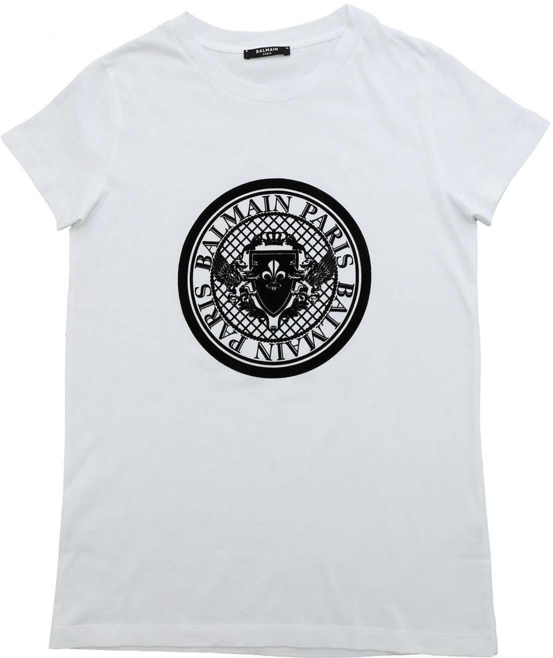 Balmain Medallion Logo T-Shirt In White 6M8091 MX030 100 White