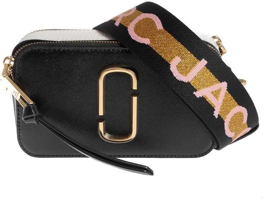 Marc Jacobs Logo Strap Snapshot Small Camera Bag In Black Black