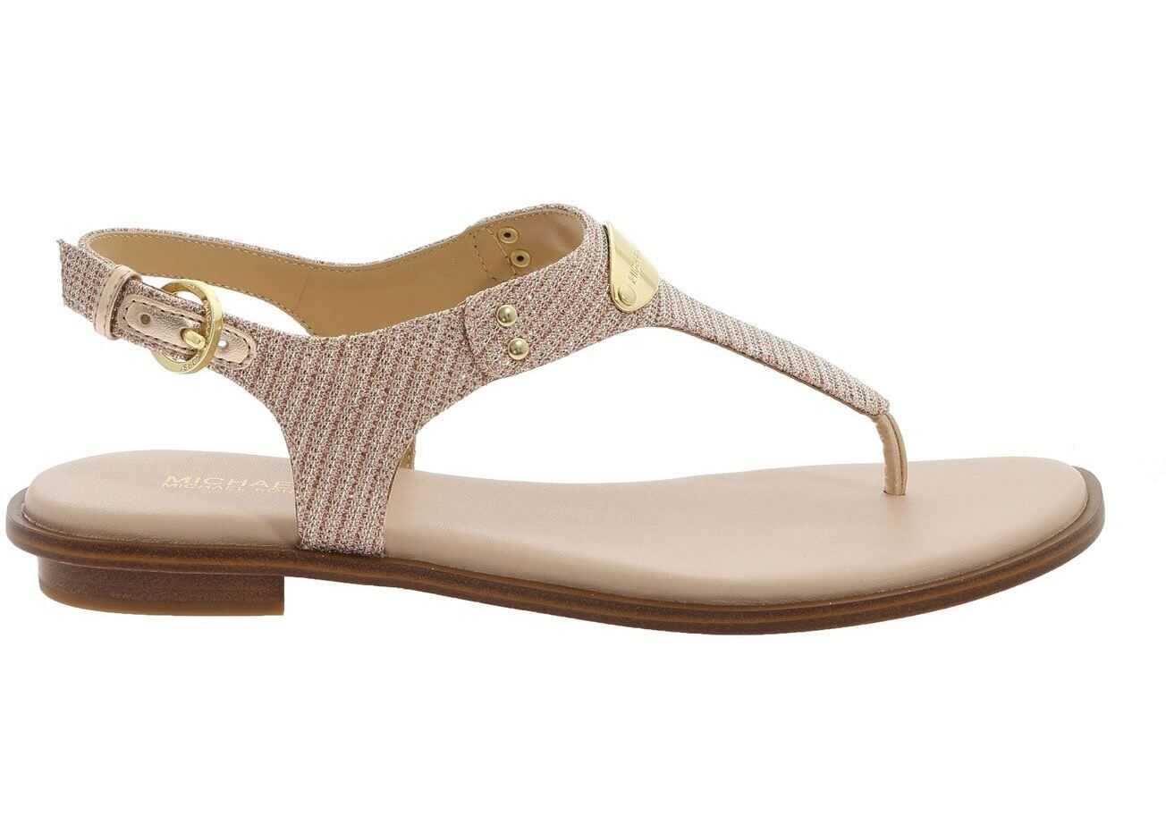 Michael Kors Plate Thong Sandals In Pink Pink