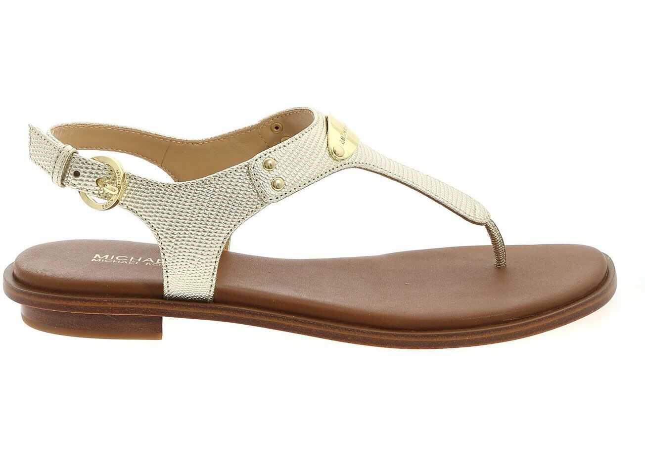 Michael Kors Plate Thong Sandals In Gold Color Gold