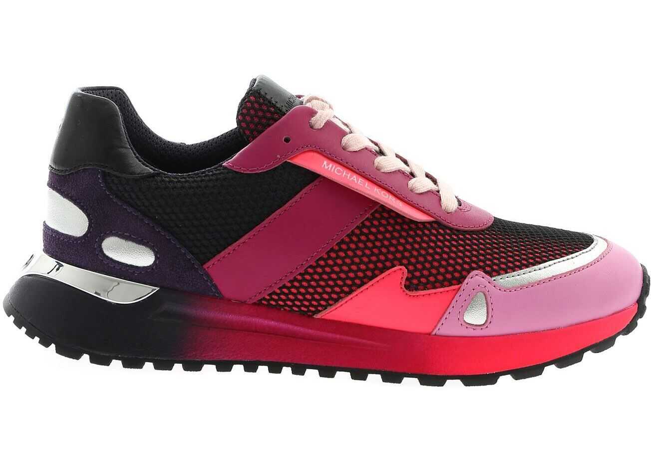 Michael Kors Monroe Trainer Sneakers In Fuchsia Purple And Pink Fuchsia