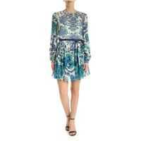 Rochii scurte Printed Viscose Dress In Shades Of Blue Femei