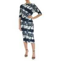 Rochii de zi Tie Day Effect Dress In Blue And White Femei