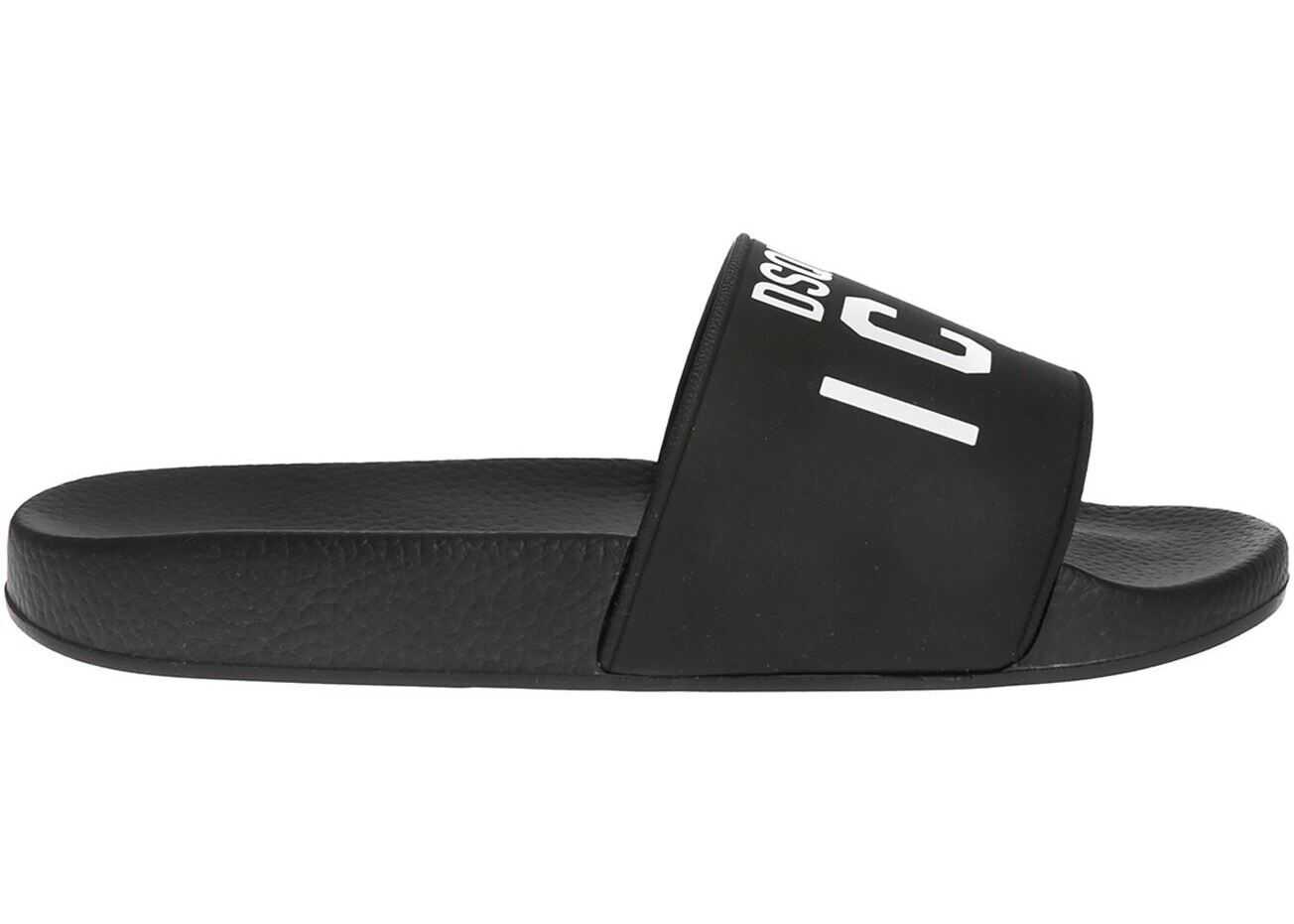 DSQUARED2 Icon Slides With Logo Print In Black Black