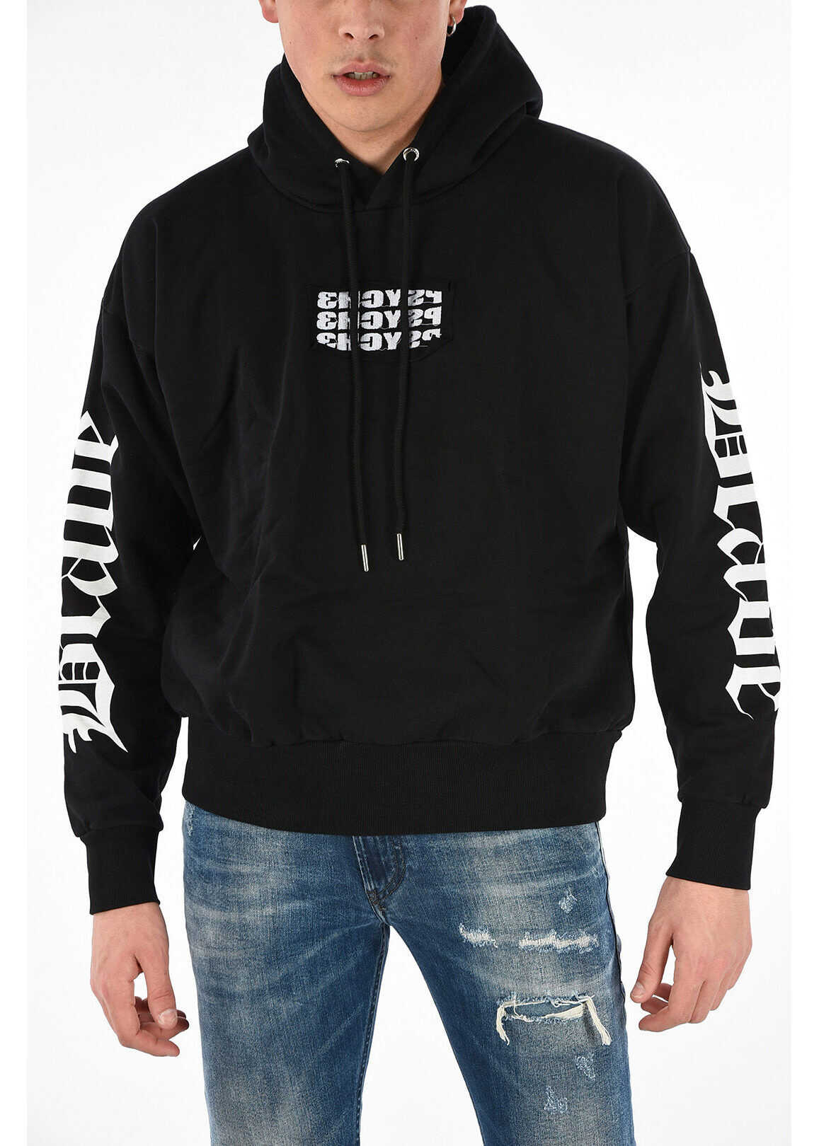 Diesel Hooded S-ALBY Sweatshirt BLACK