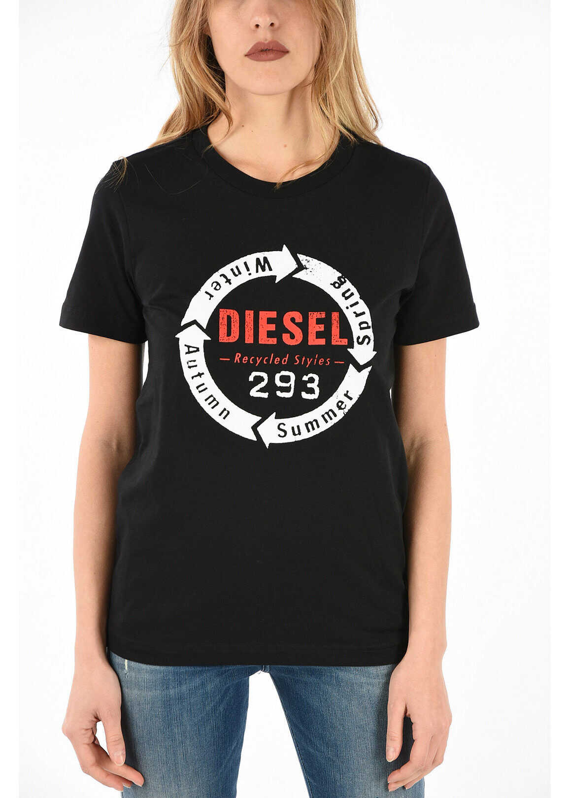 Diesel T-shirt T-SILY-C1 with Print BLACK