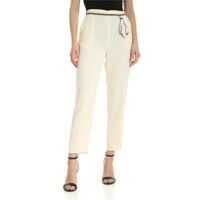 Pantaloni casual Chain Pants In Cream Color Femei