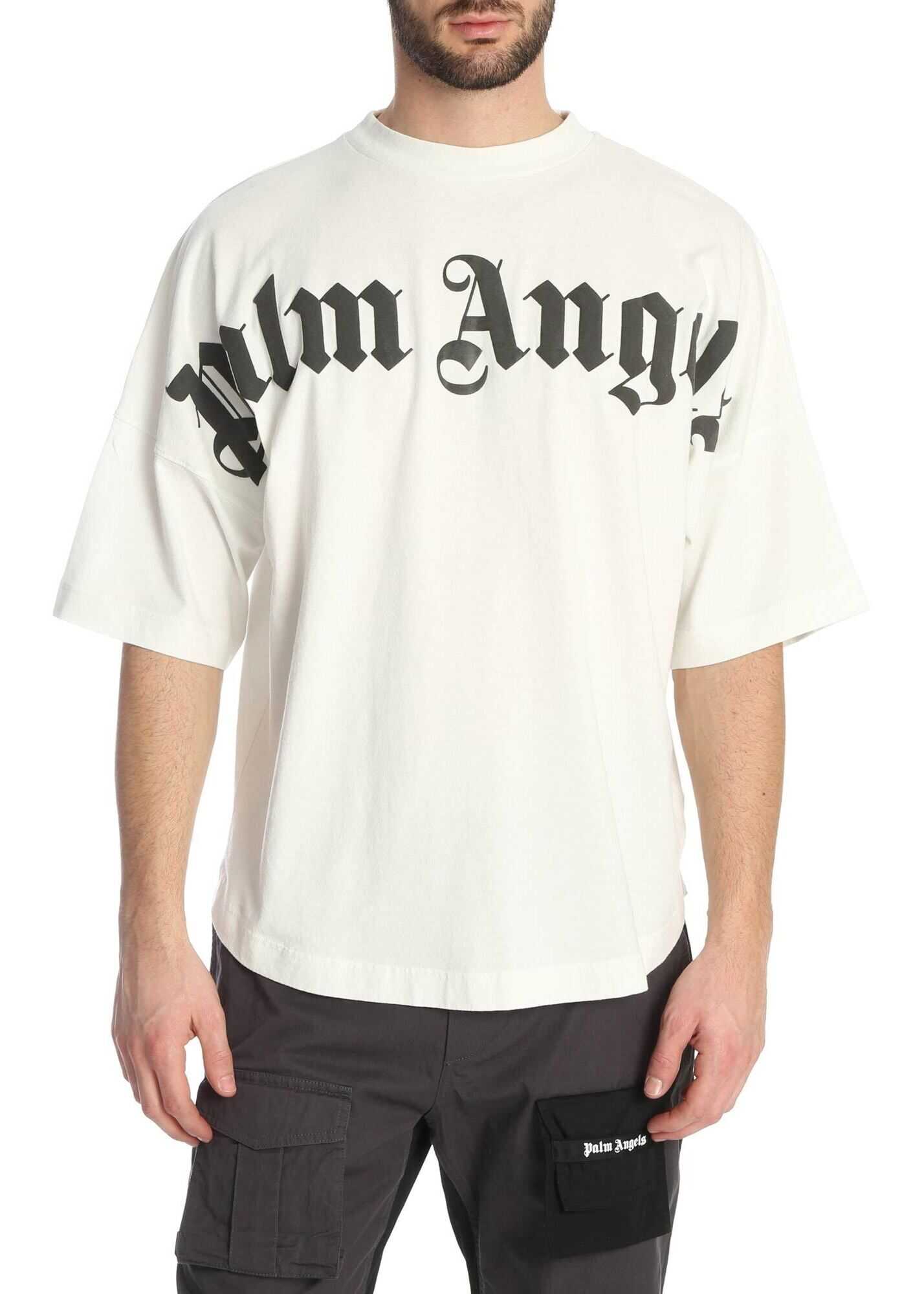 Palm Angels Front Logo Over T-Shirt In White White