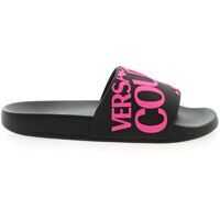 Slapi Fuchsia Embossed Logo Rubber Slippers Femei