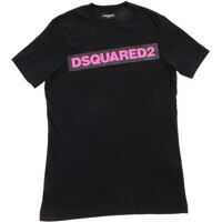 Tricouri Black T-Shirt With Logo Lettering Print Fete