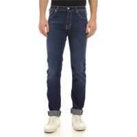 Blugi drepti Yellow Logo Label Jeans In Blue Barbati