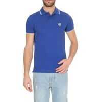 Tricouri Polo Logo Patch Polo Shirt In Blue Barbati