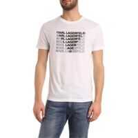 Tricouri Karl Triangle Print T-Shirt In White Barbati