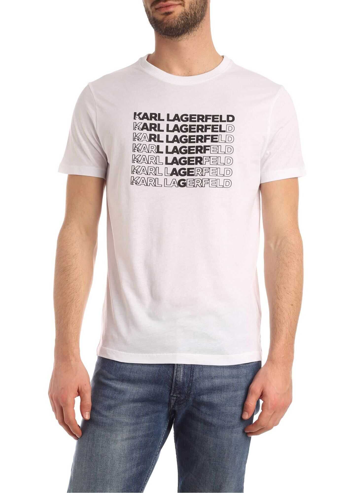 Karl Triangle Print T-Shirt In White