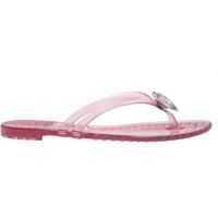 Slapi Transparent Flip Flop In Pink With Jeweled Heart Femei