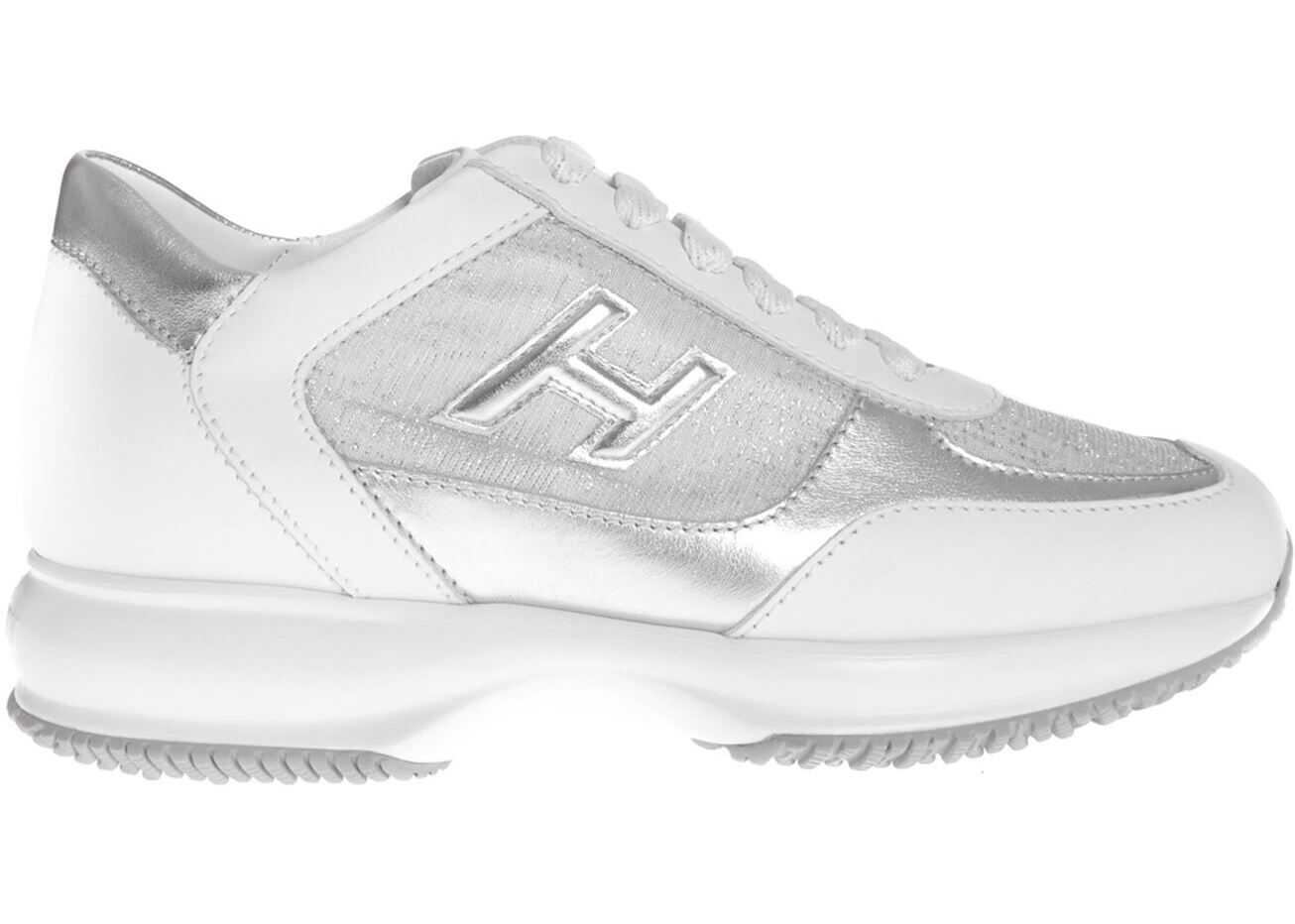 Hogan Interactive Sneakers In White And Silver White