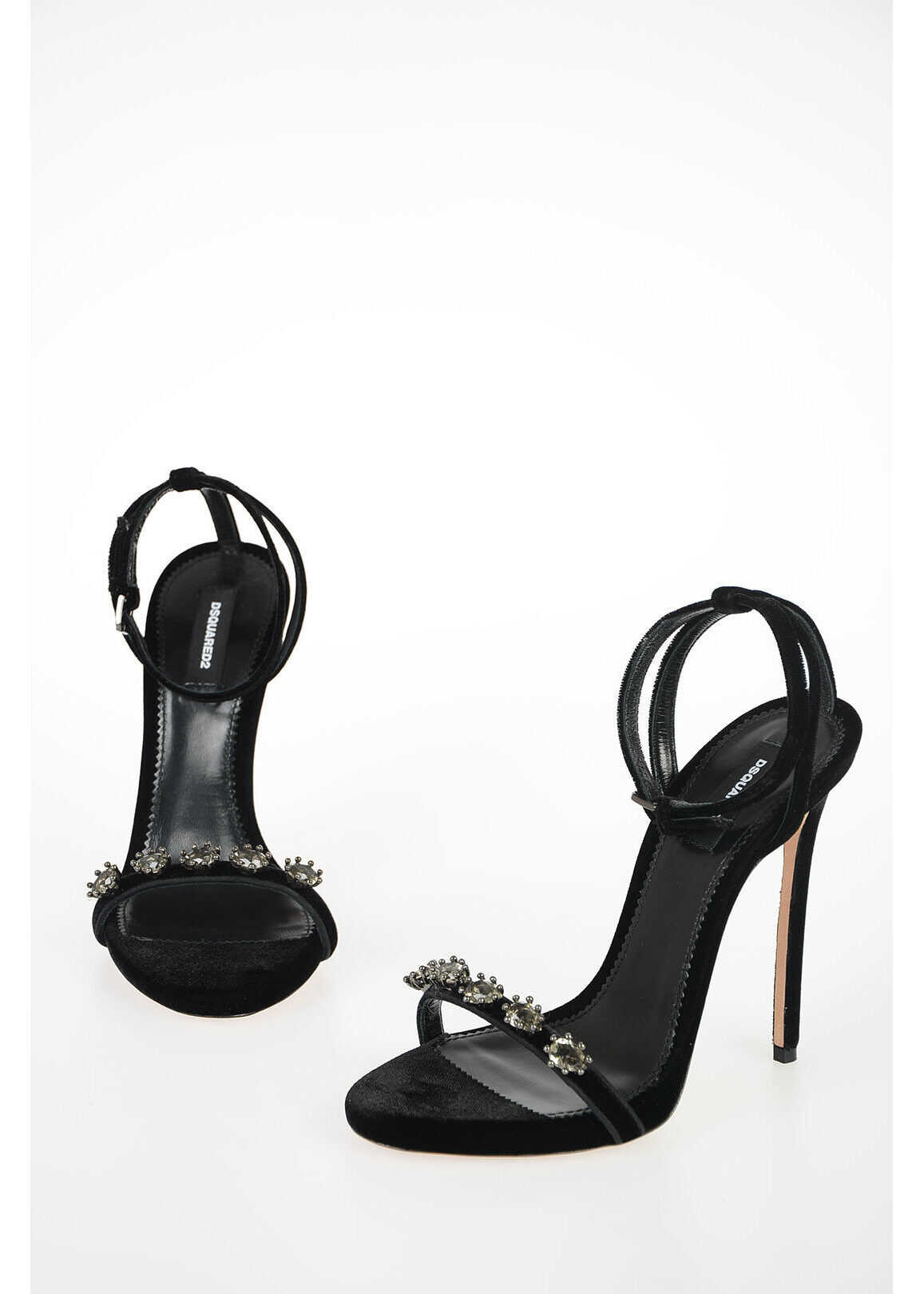 DSQUARED2 12cm Velvet EVENING TREASURES Sandals* BLACK