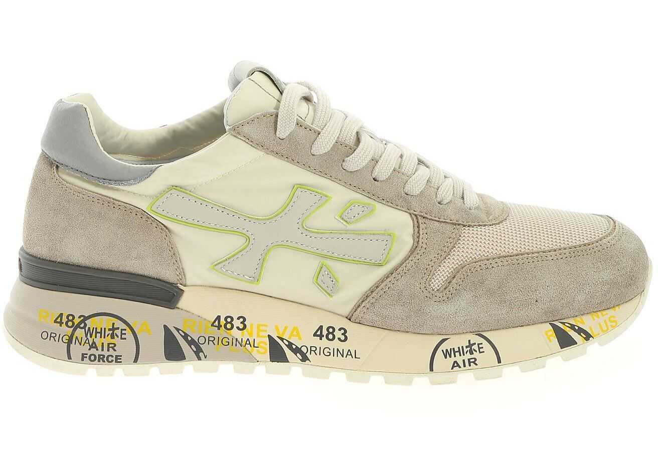 Premiata Mick Sneakers In Beige And Ivory Color Beige