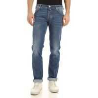 Blugi drepti White Logo Jeans In Blue Barbati