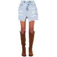 Fuste casual Destroyed denim skirt "Mini jewel" Femei