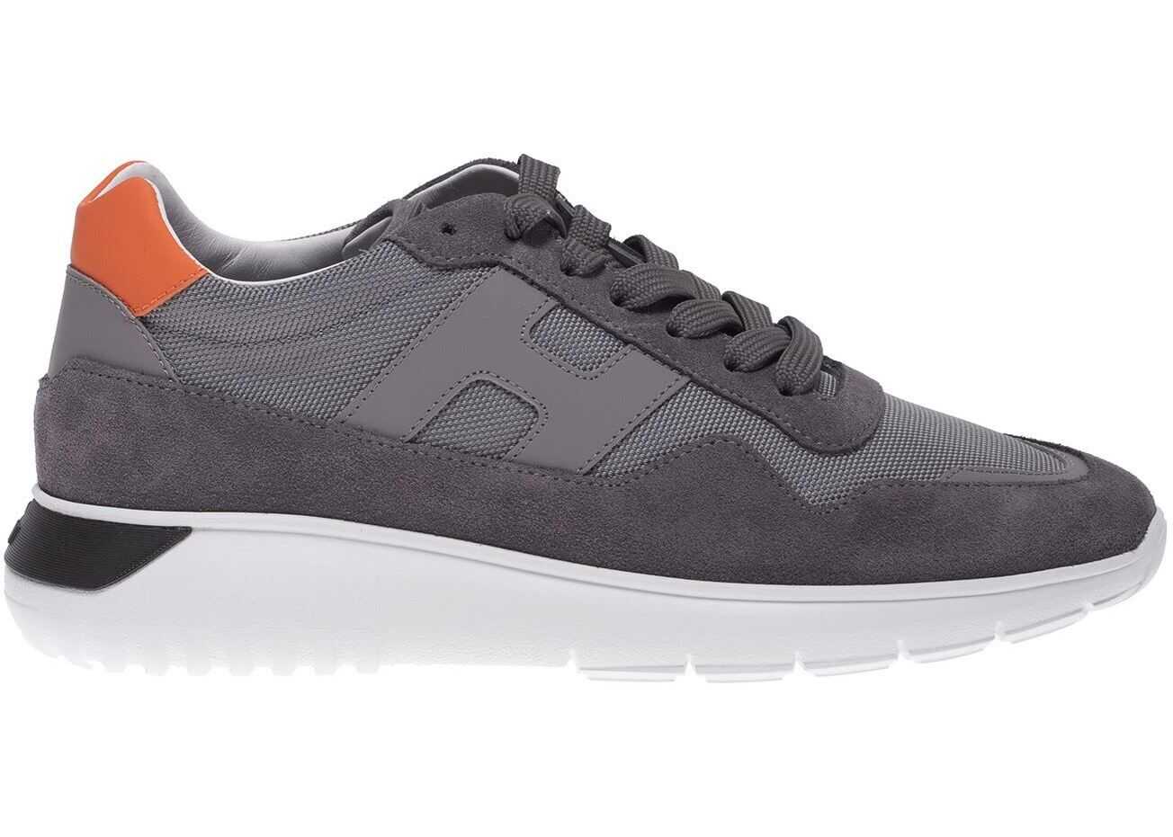 Hogan Interactive Sneakers In Grey And Orange Grey