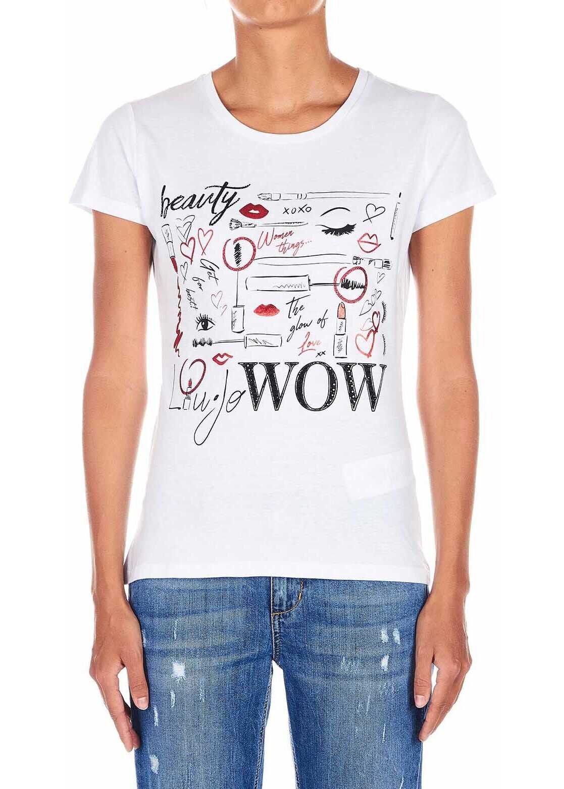 Liu Jo T-Shirt with glitter print White