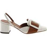Pantofi cu toc Crocodile Print Slingbacks In White And Brown Femei