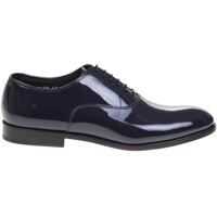 Pantofi eleganti Oxford In Shiny Blue Leather Barbati