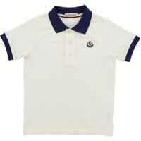 Tricouri Polo Logo Patch Polo Shirt In Ivory Color Baieti