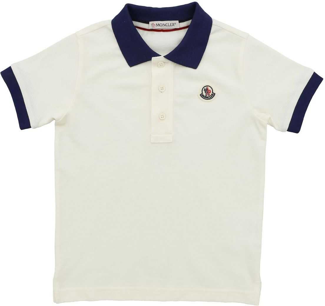 Logo Patch Polo Shirt In Ivory Color