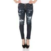 Blugi skinny Jennifer Cropped Destroyed Jeans In Blue Femei
