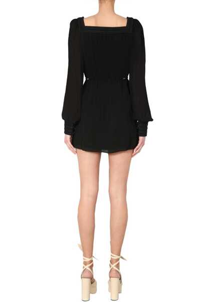 Rochii elegante Saint Laurent Long Sleeved Dress BLACK Femei (BM 7473321) 3