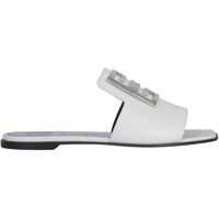 Sandale Mules With Silver Hardware Logo Femei