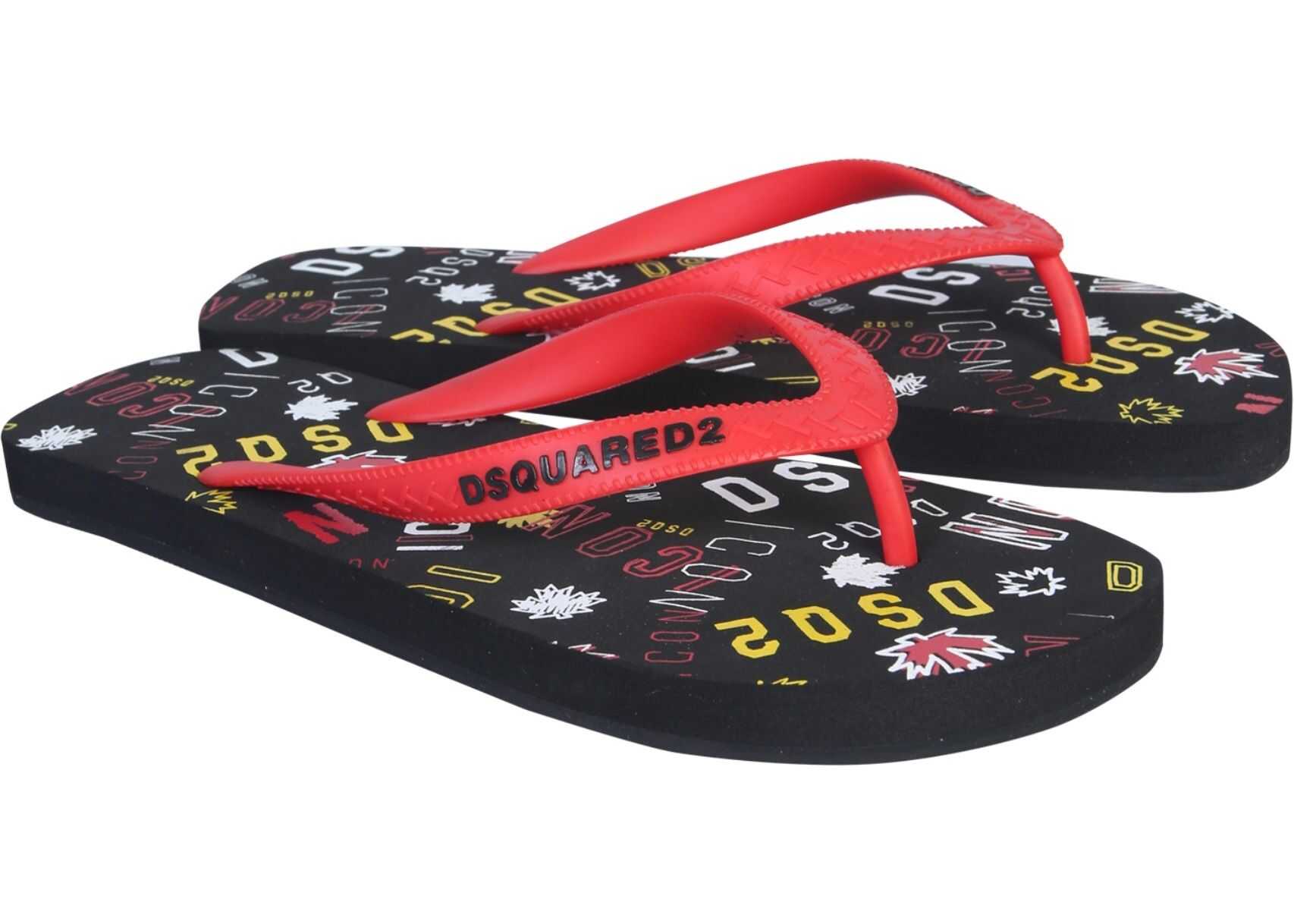 DSQUARED2 Flip Flops With Logo BLACK